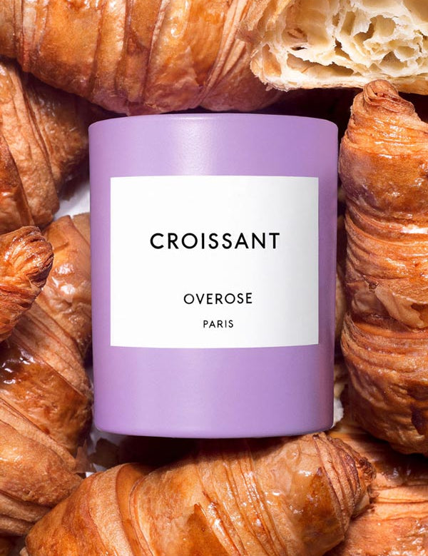 Overose Croissant scented candle captures the romantic air of Paris. The aroma of freshly baked Croissant from the bakery at the corner of the small street near the river Seine
